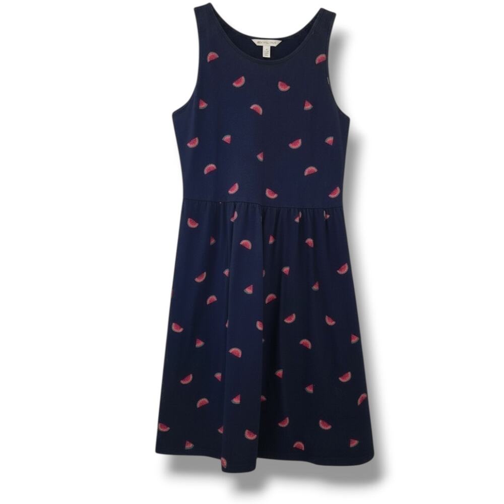 Old Navy Girls Size XL 14 Watermelon Sundress Navy 100% Cotton
